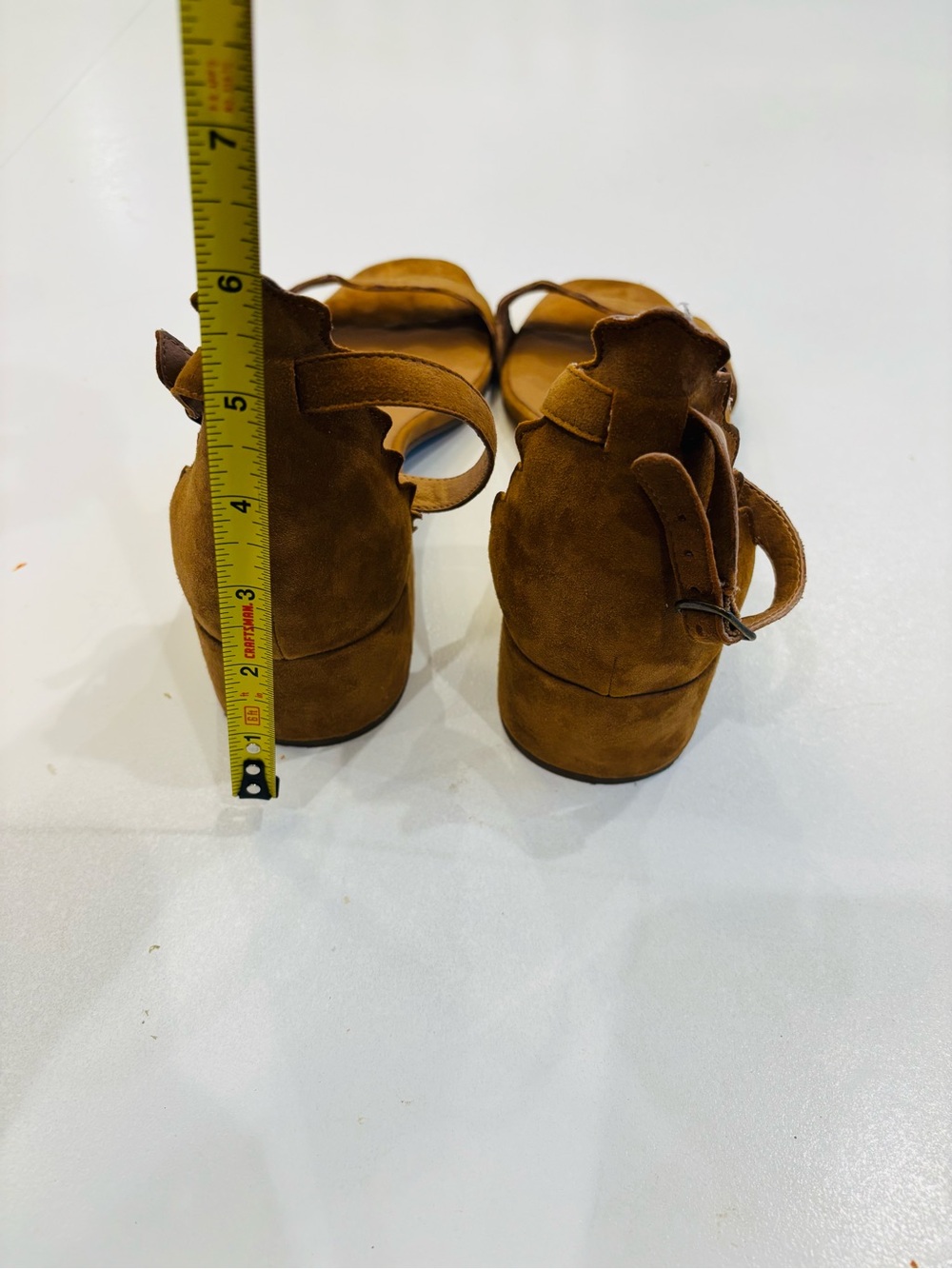 Lucky Brand Leather Scalloped Ankle-Strap Sandals — Tan Brown size 11 - Picture 10 of 10